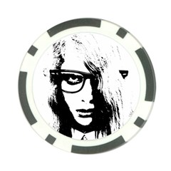 Hipster Zombie Girl Poker Chip by chivieridesigns