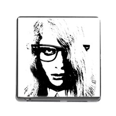 Hipster Zombie Girl Memory Card Reader With Storage (square) by chivieridesigns