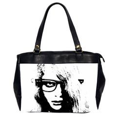 Hipster Zombie Girl Oversize Office Handbag (two Sides) by chivieridesigns