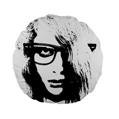 Hipster Zombie Girl 15  Premium Round Cushion  by chivieridesigns