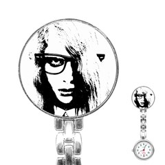 Hipster Zombie Girl Stainless Steel Nurses Watch by chivieridesigns