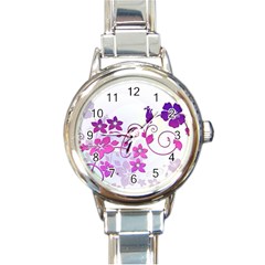 Floral Garden Round Italian Charm Watch by Colorfulart23