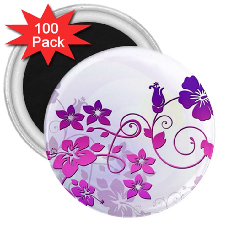 Floral Garden 3  Button Magnet (100 pack)