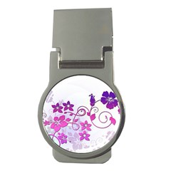 Floral Garden Money Clip (round) by Colorfulart23