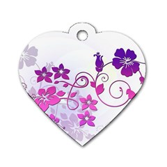 Floral Garden Dog Tag Heart (two Sided) by Colorfulart23