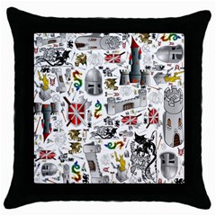 Medieval Mash Up Black Throw Pillow Case by StuffOrSomething