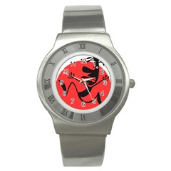 Running Man Stainless Steel Watch (slim) by StuffOrSomething