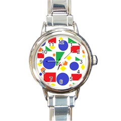 Random Geometrics Round Italian Charm Watch by StuffOrSomething