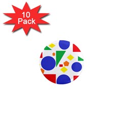 Random Geometrics 1  Mini Button Magnet (10 Pack) by StuffOrSomething