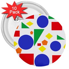 Random Geometrics 3  Button (10 Pack) by StuffOrSomething