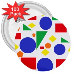 Random Geometrics 3  Button (100 Pack) by StuffOrSomething