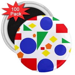 Random Geometrics 3  Button Magnet (100 Pack) by StuffOrSomething