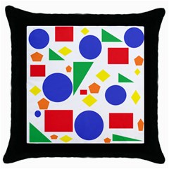 Random Geometrics Black Throw Pillow Case by StuffOrSomething