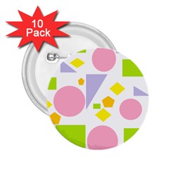 Spring Geometrics 2 25  Button (10 Pack) by StuffOrSomething