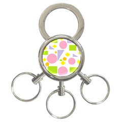 Spring Geometrics 3-ring Key Chain by StuffOrSomething