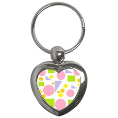 Spring Geometrics Key Chain (heart) by StuffOrSomething