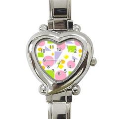 Spring Geometrics Heart Italian Charm Watch  by StuffOrSomething