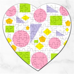 Spring Geometrics Jigsaw Puzzle (heart) by StuffOrSomething