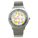 Spring Geometrics Stainless Steel Watch (Slim) Front