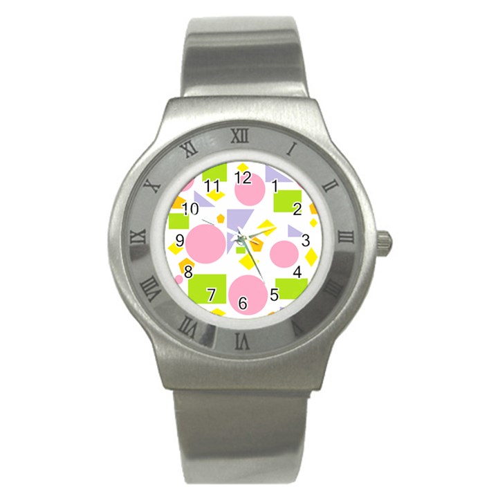 Spring Geometrics Stainless Steel Watch (Slim)