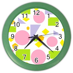 Spring Geometrics Wall Clock (color) by StuffOrSomething