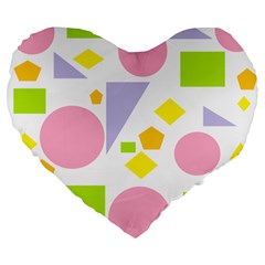 Spring Geometrics 19  Premium Heart Shape Cushion by StuffOrSomething