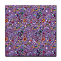 Purple Paisley Ceramic Tile by StuffOrSomething