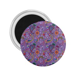 Purple Paisley 2 25  Button Magnet by StuffOrSomething