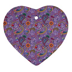 Purple Paisley Heart Ornament