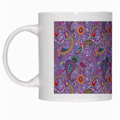 Purple Paisley White Coffee Mug by StuffOrSomething