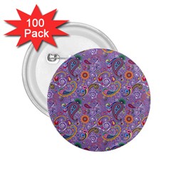 Purple Paisley 2 25  Button (100 Pack) by StuffOrSomething