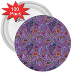 Purple Paisley 3  Button (100 pack) Front