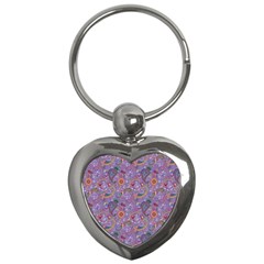 Purple Paisley Key Chain (heart) by StuffOrSomething