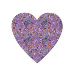 Purple Paisley Magnet (heart) by StuffOrSomething