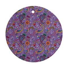 Purple Paisley Round Ornament (two Sides)