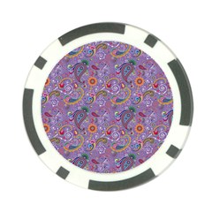 Purple Paisley Poker Chip by StuffOrSomething