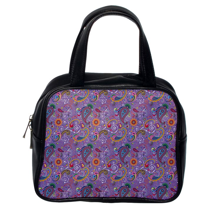 Purple Paisley Classic Handbag (One Side)