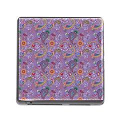 Purple Paisley Memory Card Reader With Storage (square) by StuffOrSomething