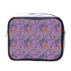 Purple Paisley Mini Travel Toiletry Bag (one Side)