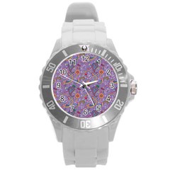 Purple Paisley Plastic Sport Watch (large) by StuffOrSomething