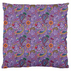 Purple Paisley Large Cushion Case (two Sided) 