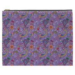 Purple Paisley Cosmetic Bag (xxxl) by StuffOrSomething