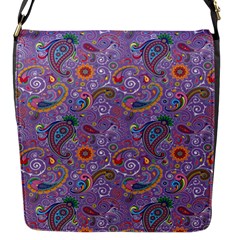 Purple Paisley Flap Closure Messenger Bag (small) by StuffOrSomething