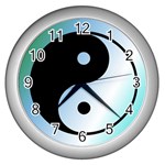 Ying Yang  Wall Clock (Silver) Front