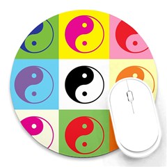 Ying Yang   8  Mouse Pad (round) by Siebenhuehner