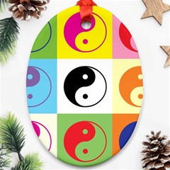 Ying Yang   Oval Ornament (two Sides)