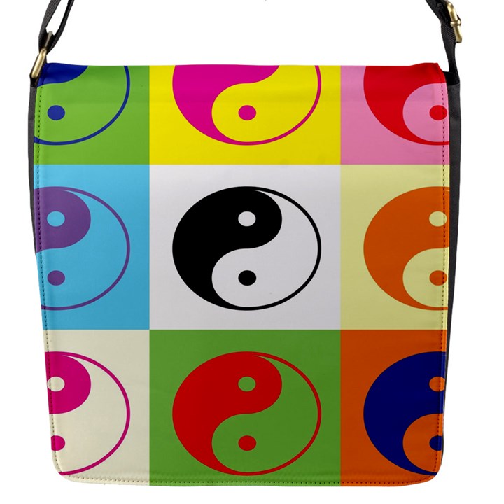 Ying Yang   Flap Closure Messenger Bag (Small)