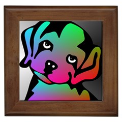 Dog Framed Ceramic Tile by Siebenhuehner