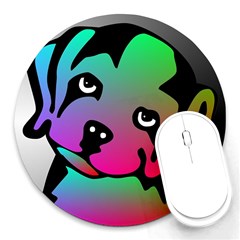 Dog 8  Mouse Pad (round) by Siebenhuehner