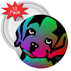 Dog 3  Button (10 Pack) by Siebenhuehner